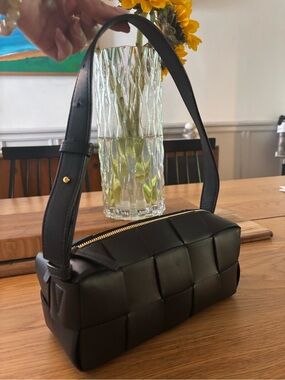 Bottega Veneta Small Brick Cassette Black Shoulder Bag